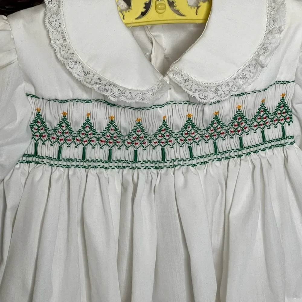 Vintage 50s 1950s Itty Bitty Christmas Holiday Xmas Dress For Baby - Picture 4 of 4